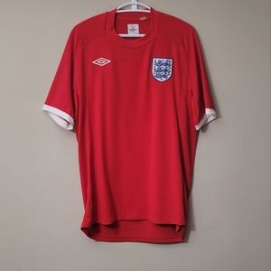 England National Football Shirt. Red. Umbro. 2006 Era. Men's L. 3 Lions